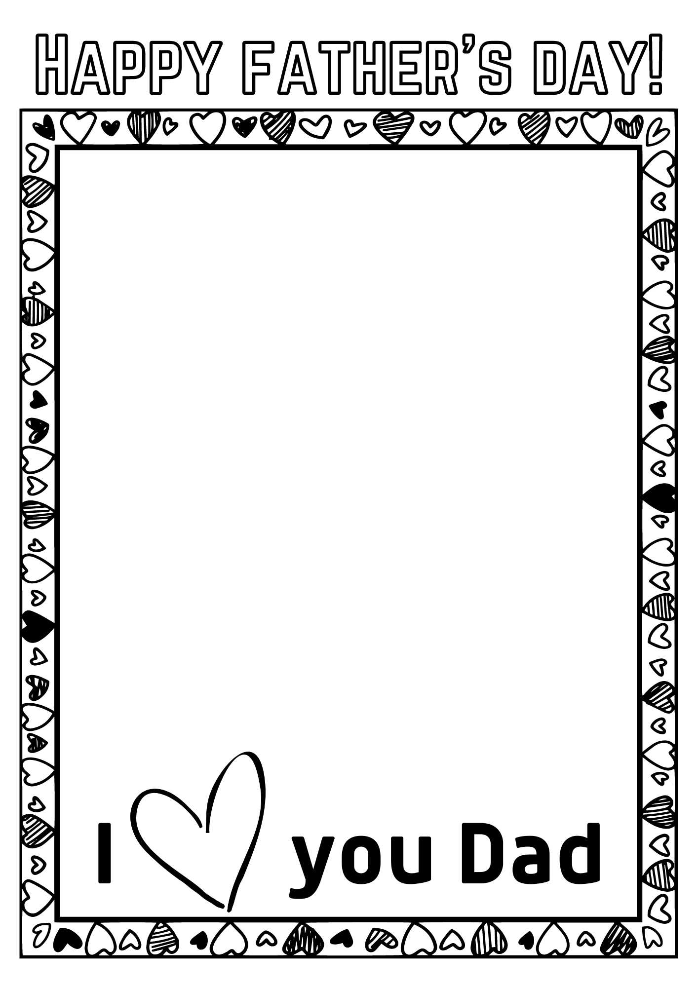 I love you dad Father's Day drawing activity for kids